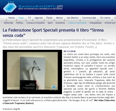 SanMarinorTv.com - La Federazione Sport Speciali presenta il libro “Sirena senza coda”