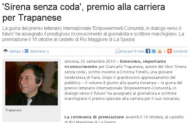 Premio Empowerment - La Spezia - Castello Rio Maggiore - 16 Ottobre 2010