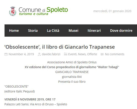 Obsolescente: presentazione spoleto 8 novembre 2019