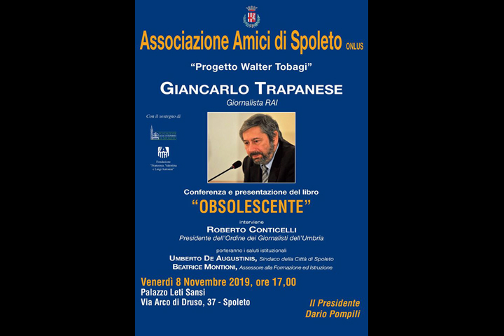 Obsolescente, Spoleto, Palazzo Sansi, Venerd 8 novembre 2019, ore 17:00