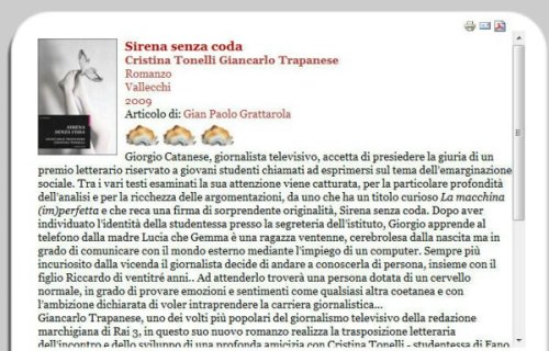 Articolo web prelevato dal sito http://www.mangialibri.com,scritto dal critico Gian Paolo Grattarola