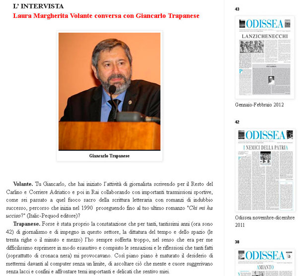 Biblioteca Odissea - Chi mi ha ucciso? -  intervista di Giancarlo Trapanese