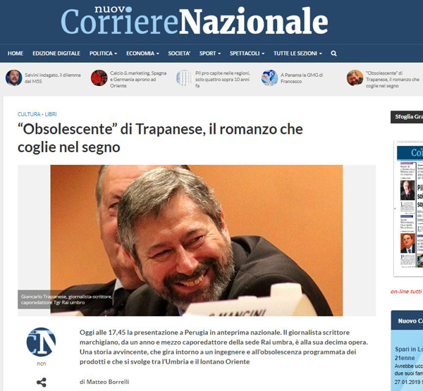 Matteo Borrelli - Nuovo corriere nazionale - Obsolescente di Giancarlo Trapanese a Perugia